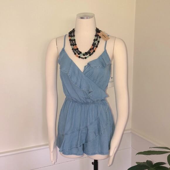 Arizona Light Wash Jean Romper- XS - Picture 1 of 12